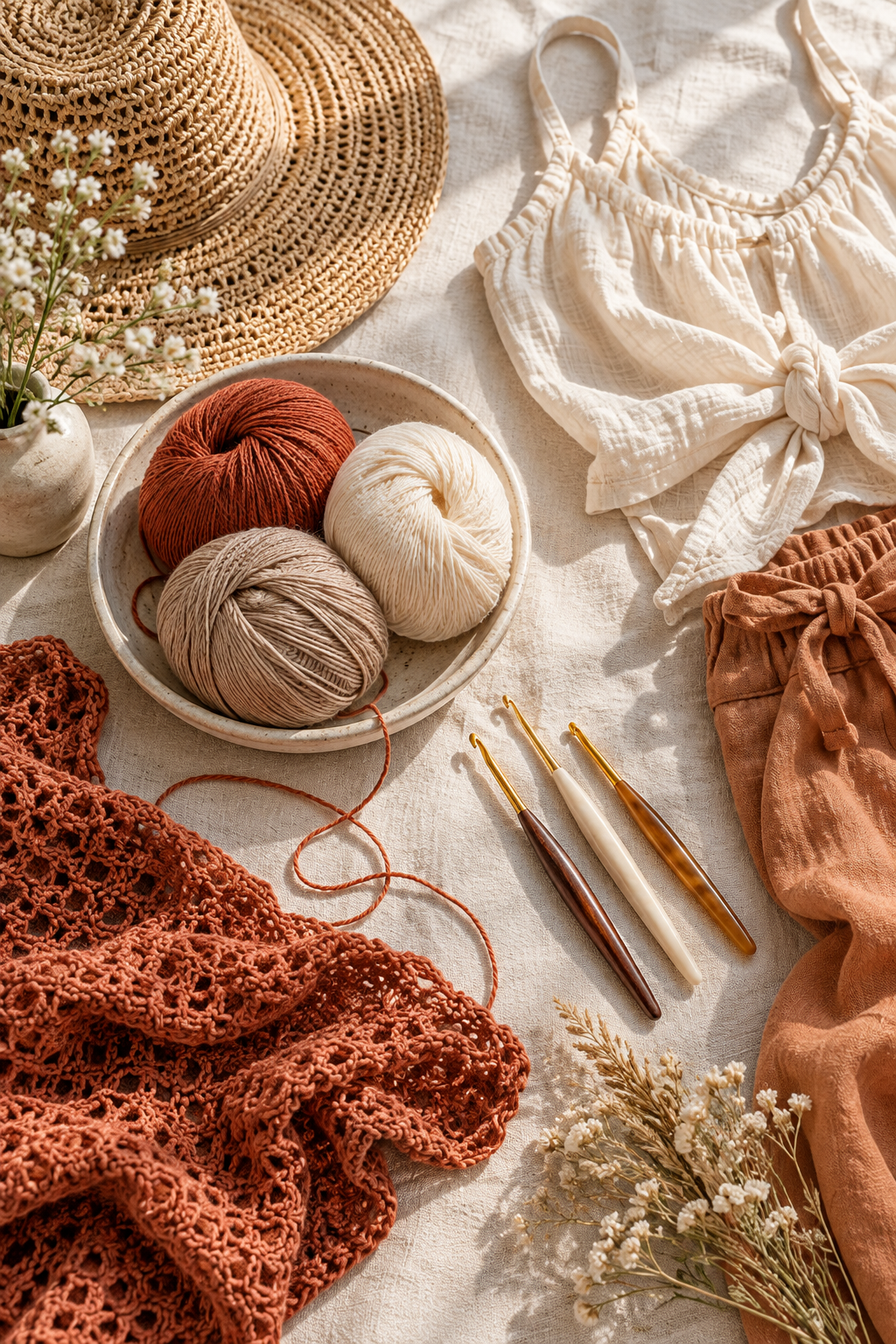 crochet summer crop top yarn and styling